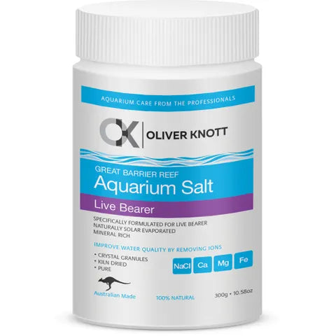 Oliver Knott Livebearer Salt 300g – Mineral-Rich Aquarium Salt for Livebearers & Brackish Fish
